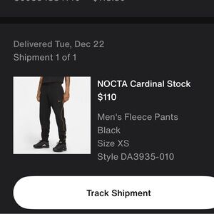 Nike NOCTA x Drake rare black joggers